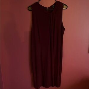Classic Ann Taylor Sleeveless Burgundy Midi Dress
